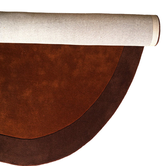 Hand Tufted Wool Round Rug – Dual Tone Brown Elegance