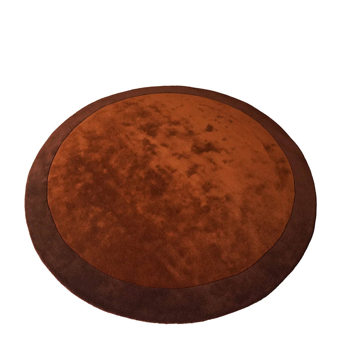 Hand Tufted Wool Round Rug – Dual Tone Brown Elegance