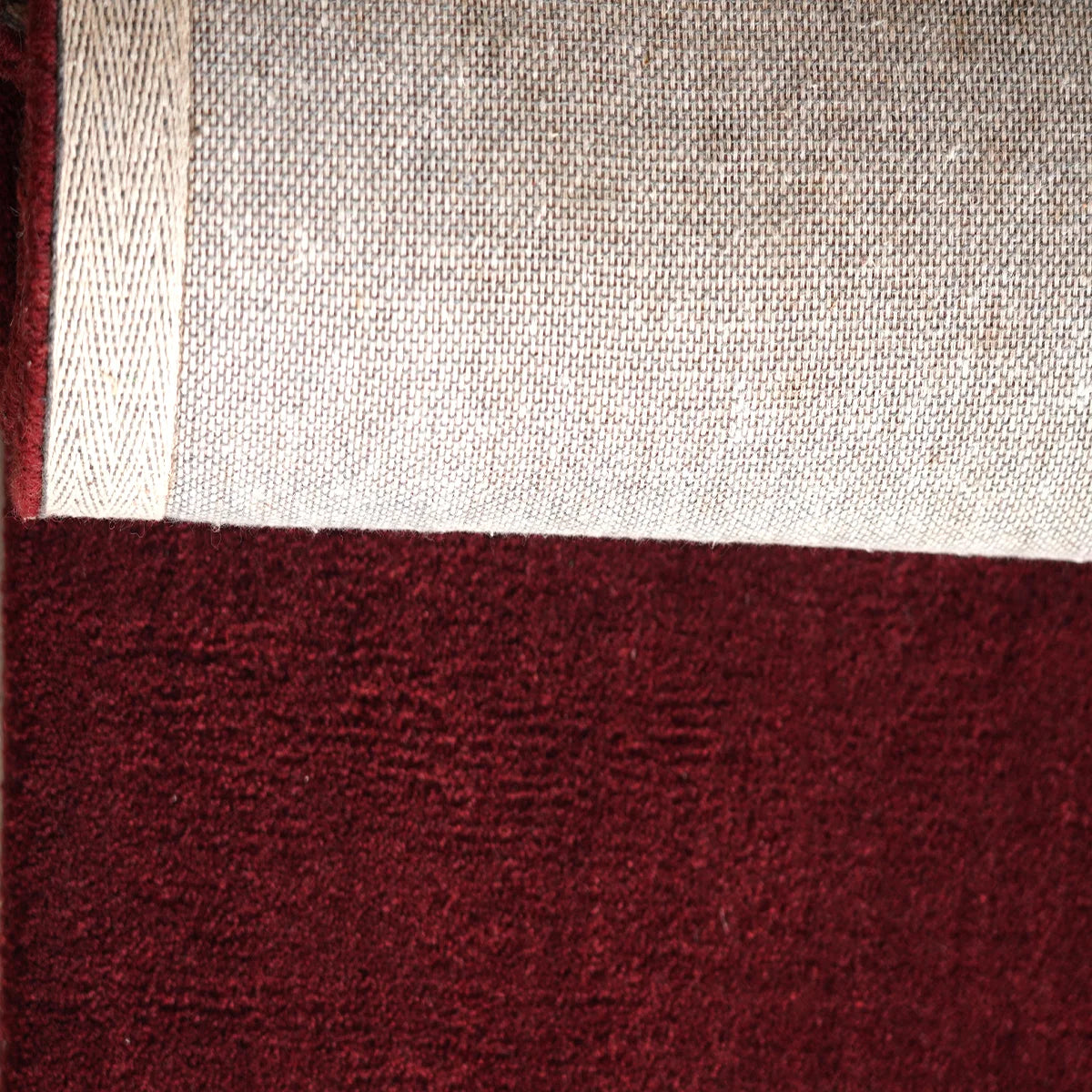Elegant Solid Maroon Hand Tufted Wool Rug