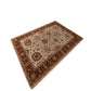 Elegant Floral Hand-Tufted Wool Rug with Classic Border Design
