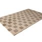 Hand-Tufted Wool Rug with Geometric Square Pattern – Modern Beige & Taupe Area Carpet