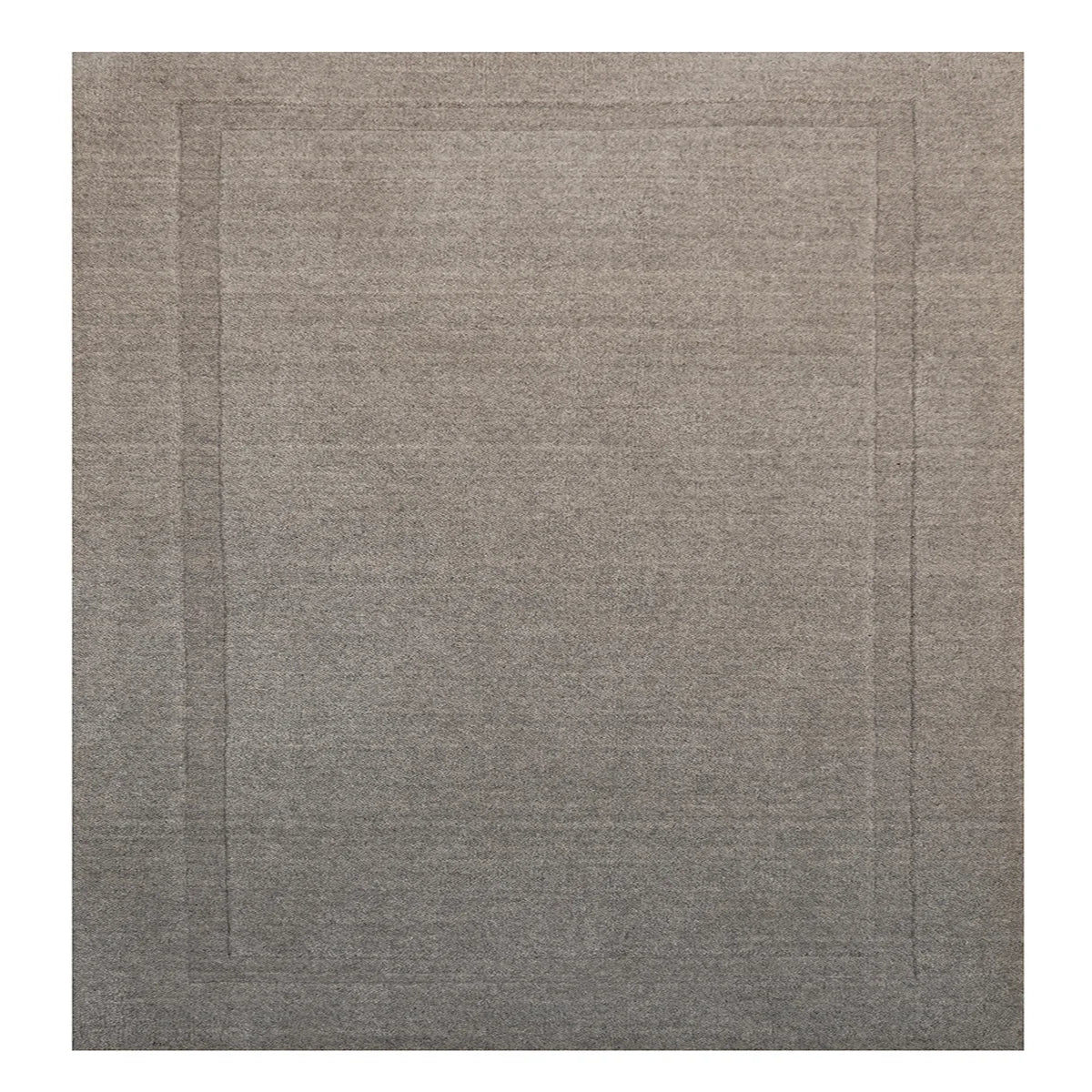 Hand Tufted Woollen Rug – Elegant Grey with Subtle Border Design