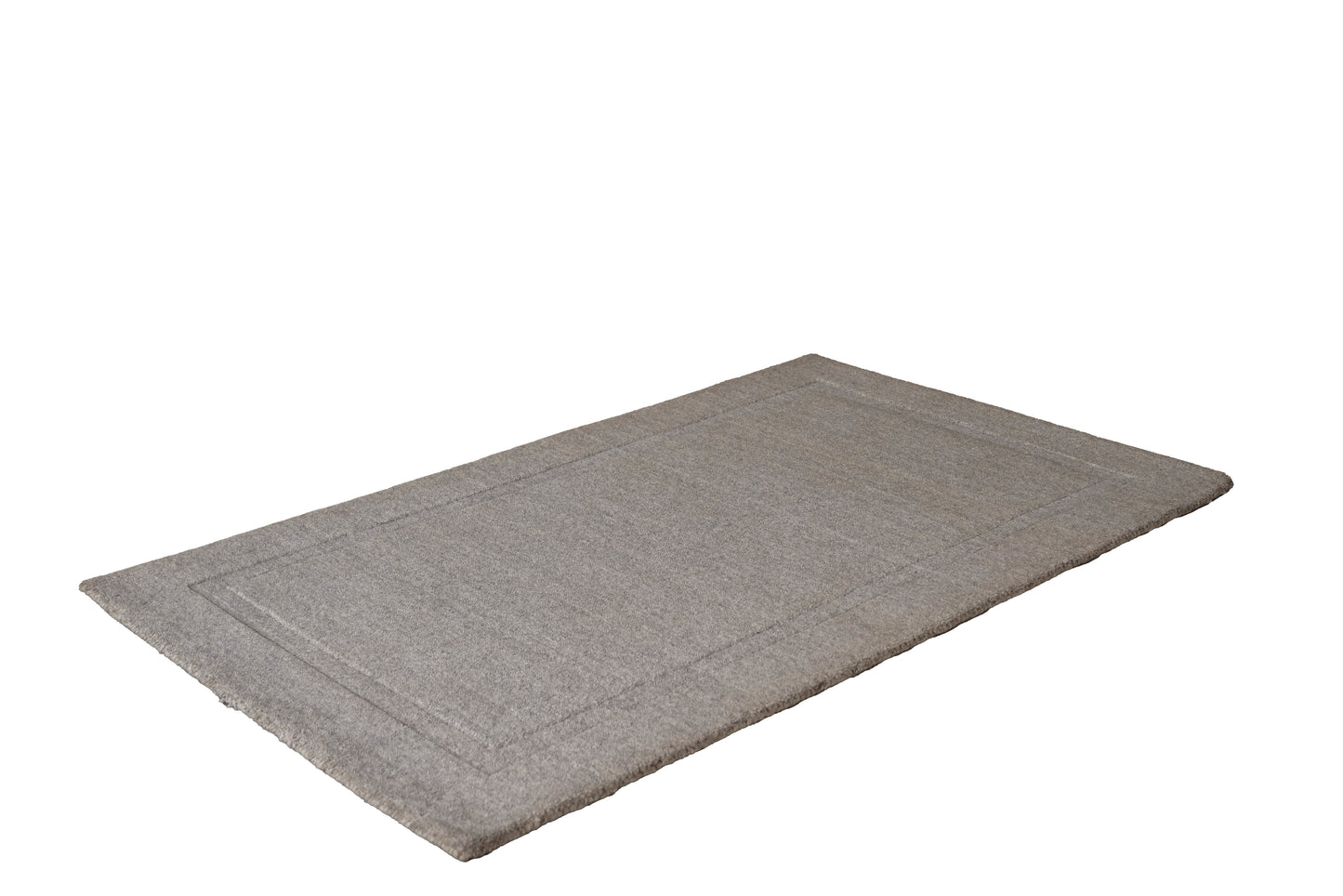 Hand Tufted Woollen Rug – Elegant Grey with Subtle Border Design