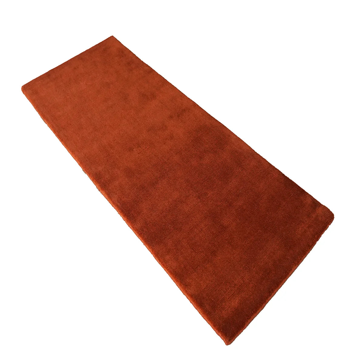 Elegant Hand Tufted Wool Rug in Solid Rust Red