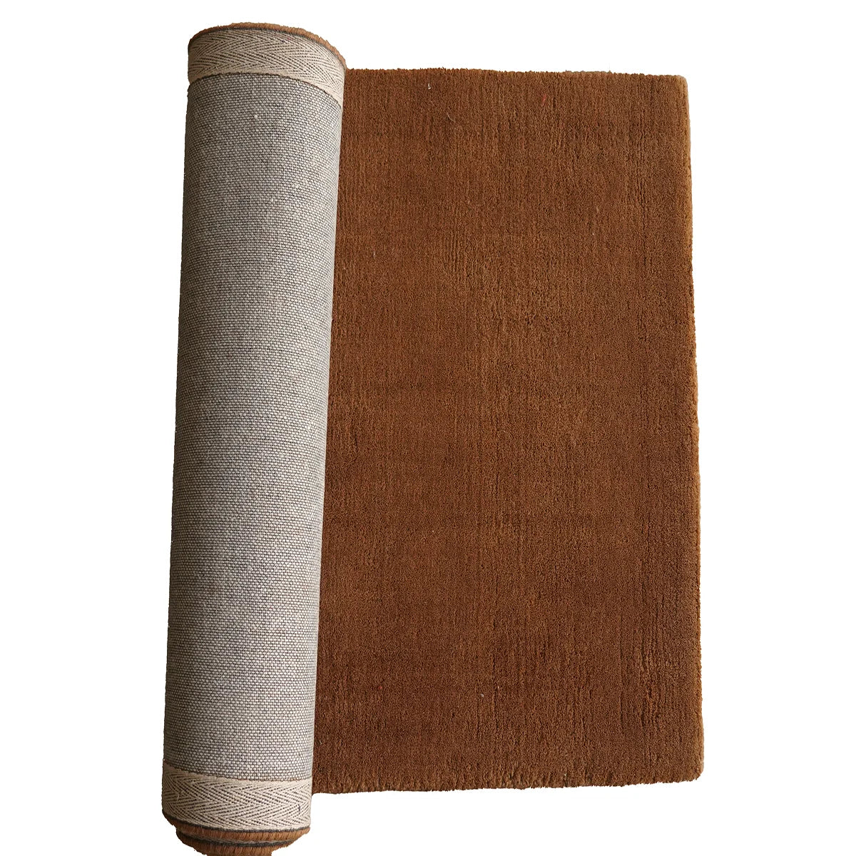 Elegant Hand Tufted Wool Rug – Solid Brown