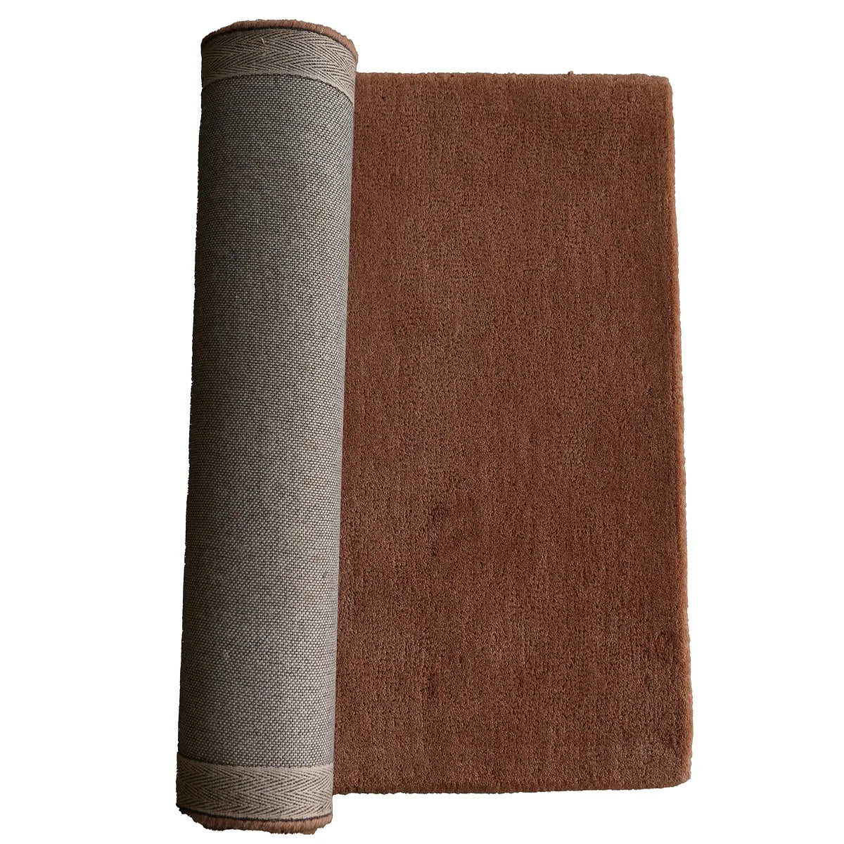 Elegant Solid Brown Hand Tufted Rug