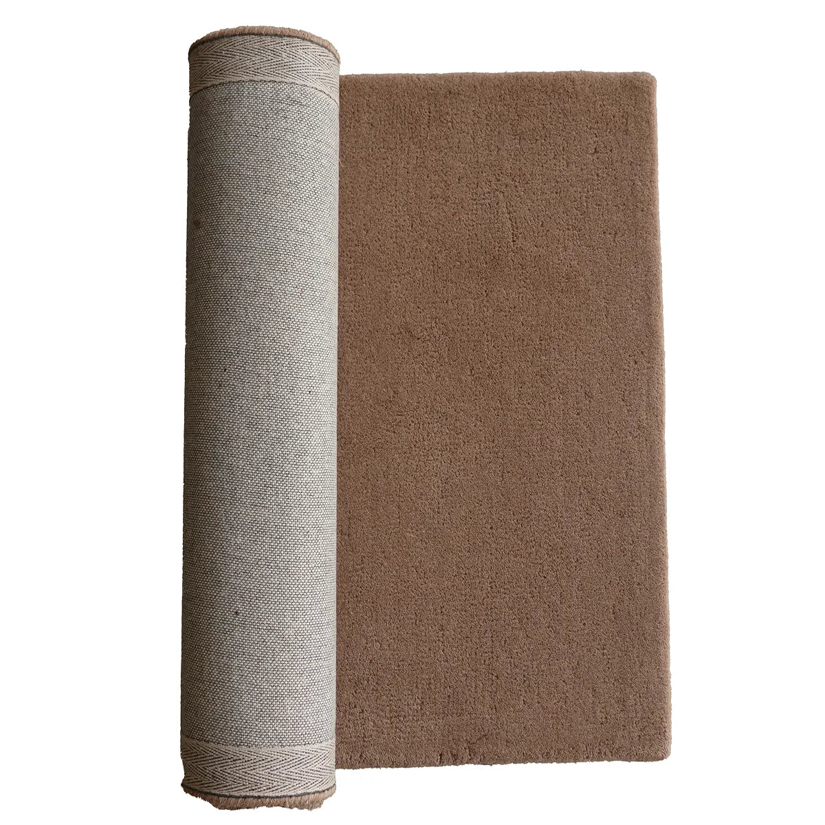Elegant Hand Tufted Wool Rug – Solid Brown