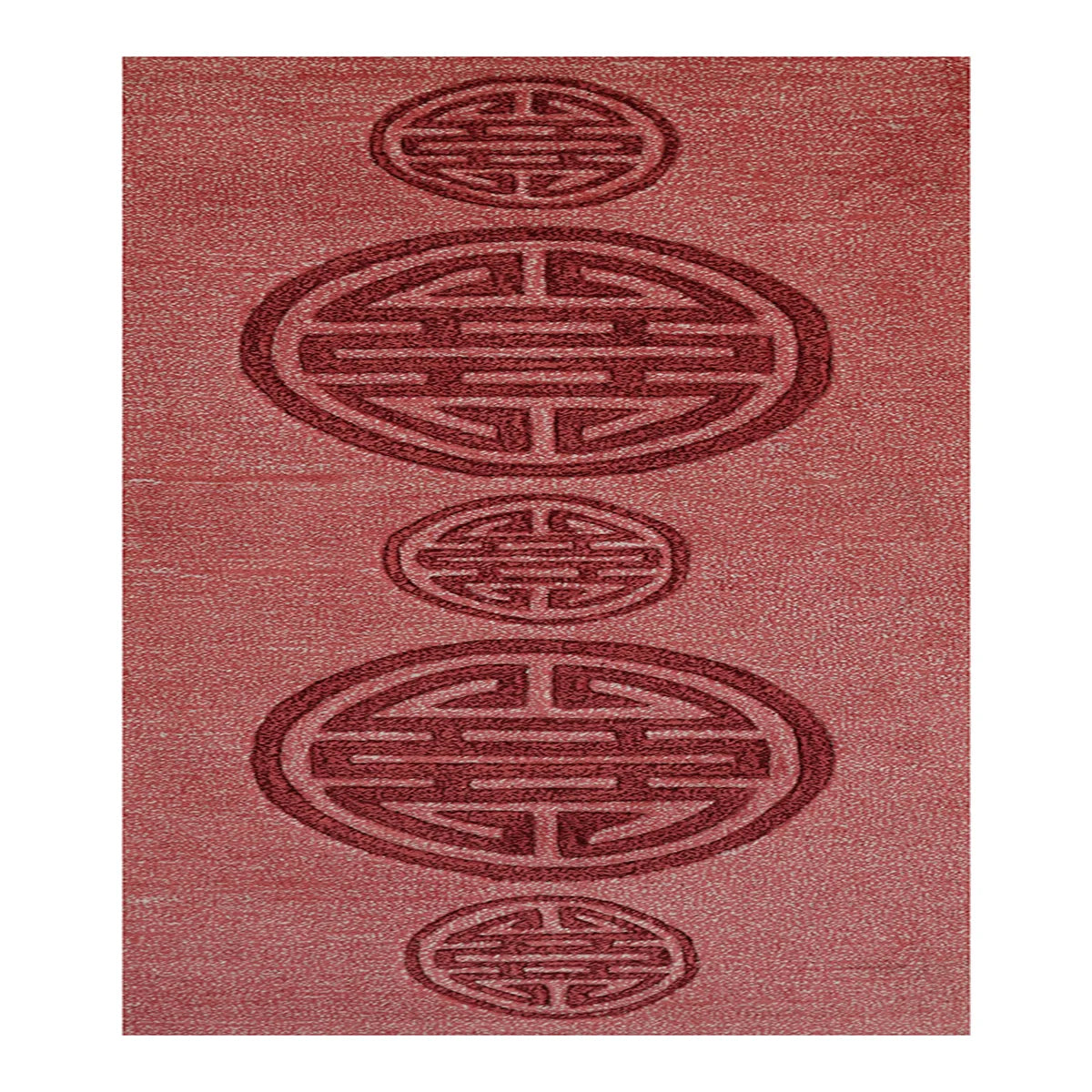 Elegant Red Hand-Tufted Wool Rug with Geometric Medallion Pattern