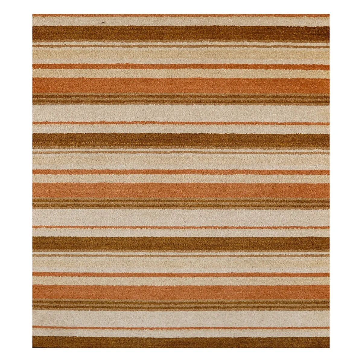 Hand Tufted Wool & Cotton Rug with Striped Pattern – Warm Earthy Tones