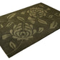 Hand-Tufted Wool Rug with Botanical Leaf Design – Olive Green