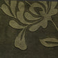 Hand-Tufted Wool Rug with Botanical Leaf Design – Olive Green