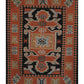 Handwoven Woollen Dhurrie – Traditional Geometric Design in Rust & Black