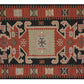 Handwoven Woollen Dhurrie – Traditional Geometric Design in Rust & Black