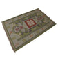 Handwoven Woollen Dhurrie with Geometric Tribal Pattern – Green & Terracotta
