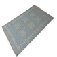 Handwoven Woollen Dhurrie in Soft Blue with Geometric Pattern
