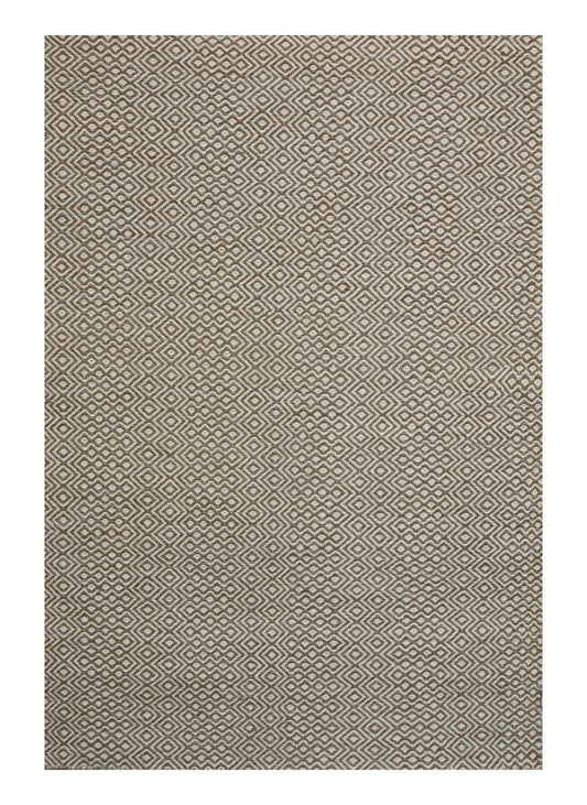 Handwoven Woollen Dhurrie with Geometric Diamond Pattern