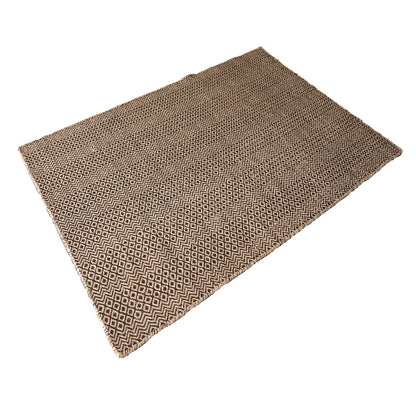 Hand Woven Woollen Dhurrie – Geometric Pattern Rug for Modern & Traditional Spaces