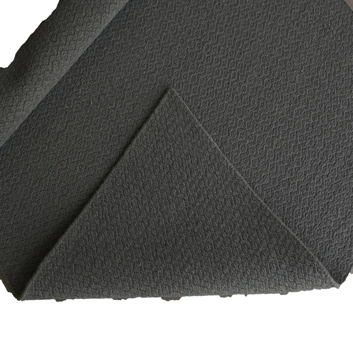 Elegant Hand Woven Woollen Dhurrie – Subtle Grey Minimalist Design