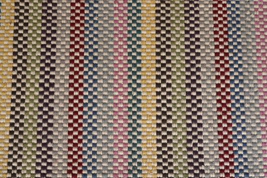 Hand Woven Woollen Dhurrie – Multi-Color Striped Pattern