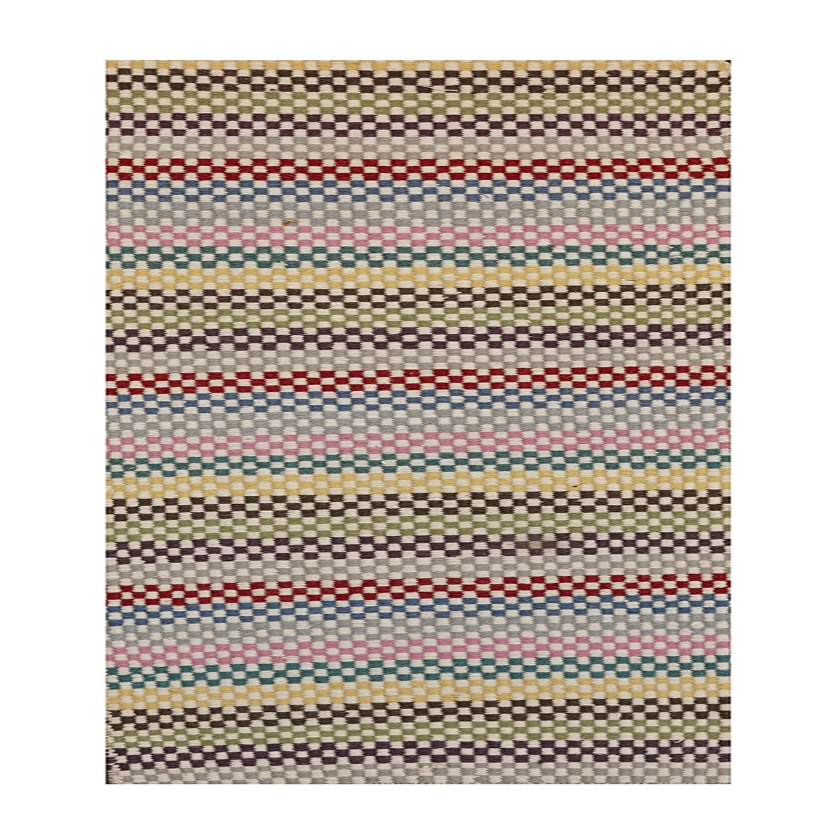 Hand Woven Woollen Dhurrie – Multi-Color Striped Pattern