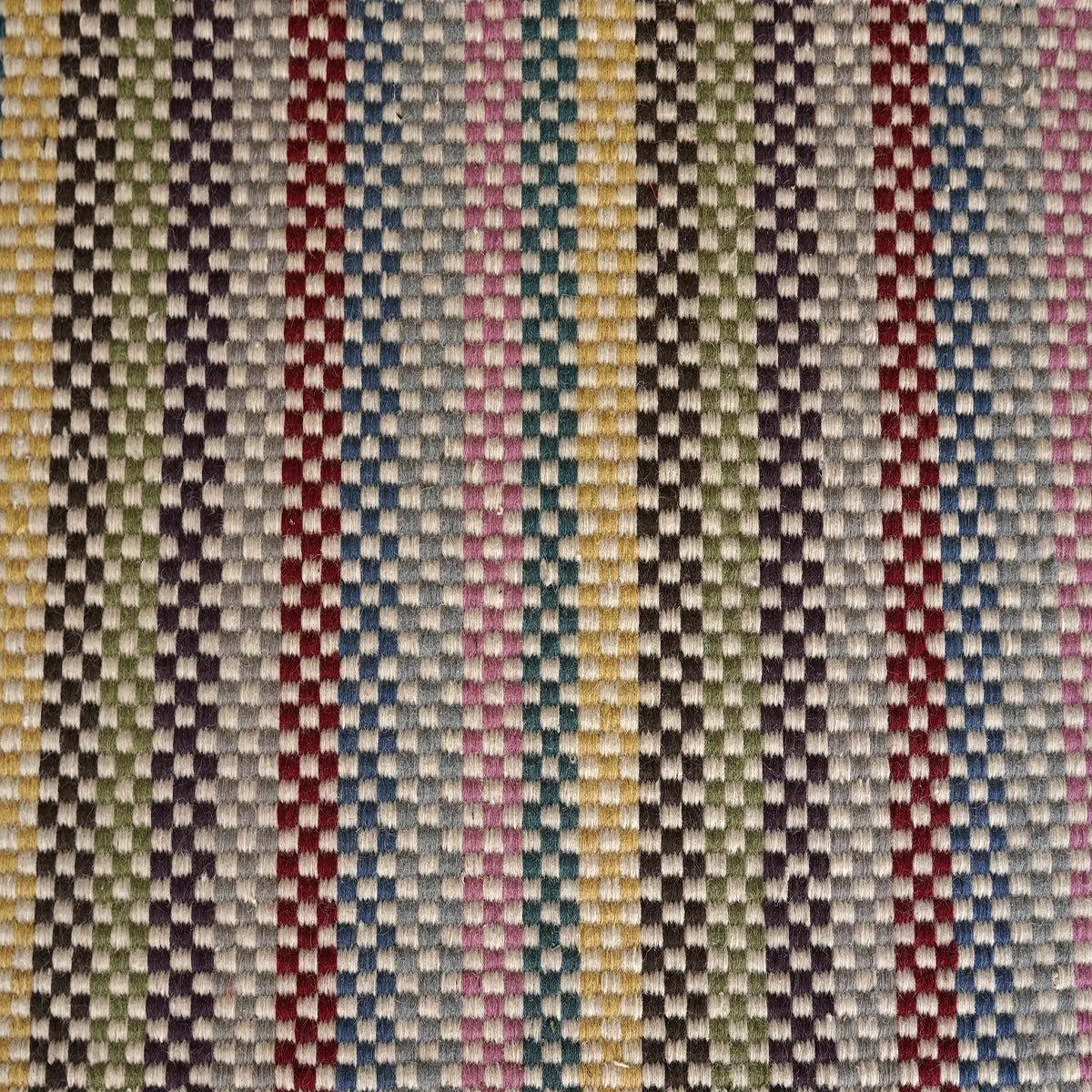 Hand Woven Woollen Dhurrie – Multi-Color Striped Pattern
