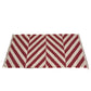 Hand Woven Woollen Dhurrie with Geometric Stripes – Red & Natural