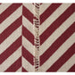 Hand Woven Woollen Dhurrie with Geometric Stripes – Red & Natural