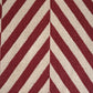 Hand Woven Woollen Dhurrie with Geometric Stripes – Red & Natural