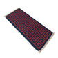 Hand Woven Woollen Dhurrie with Geometric Pattern – Red & Blue