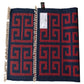 Hand Woven Woollen Dhurrie with Geometric Pattern – Red & Blue