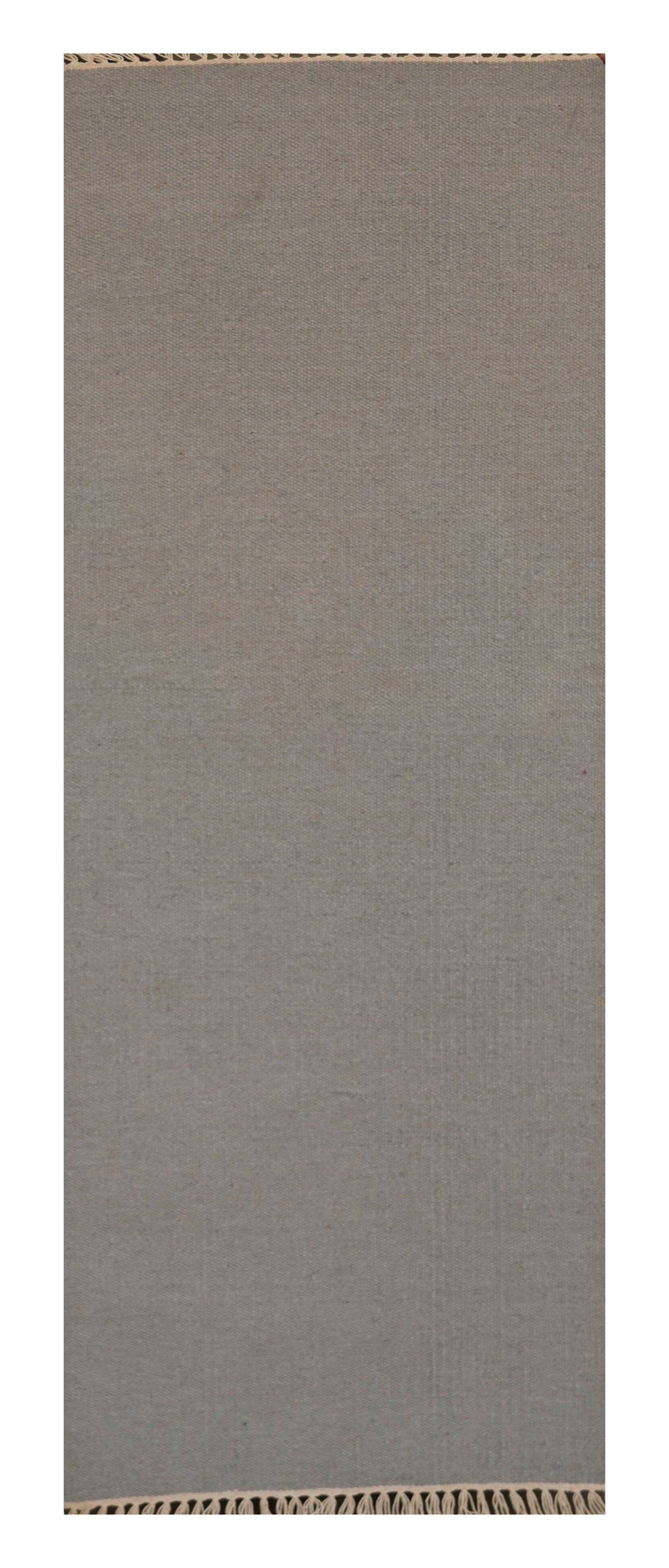 Elegant Hand Woven Woollen Dhurrie with Tassel Edges – Grey