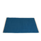 Hand Woven Woollen Dhurrie – Solid Blue with Fringe Edges