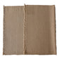 Hand Woven Woollen Dhurrie – Minimalist Natural Beige Floor Rug with Fringe Edges
