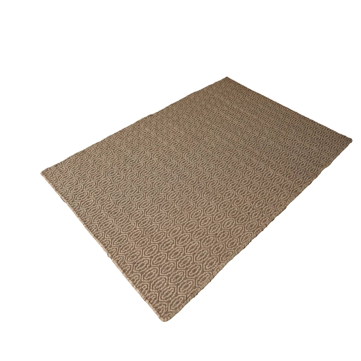 Hand Woven Woolen Dhurrie with Geometric Hexagon Pattern – Durable & Stylish Flatweave Rug