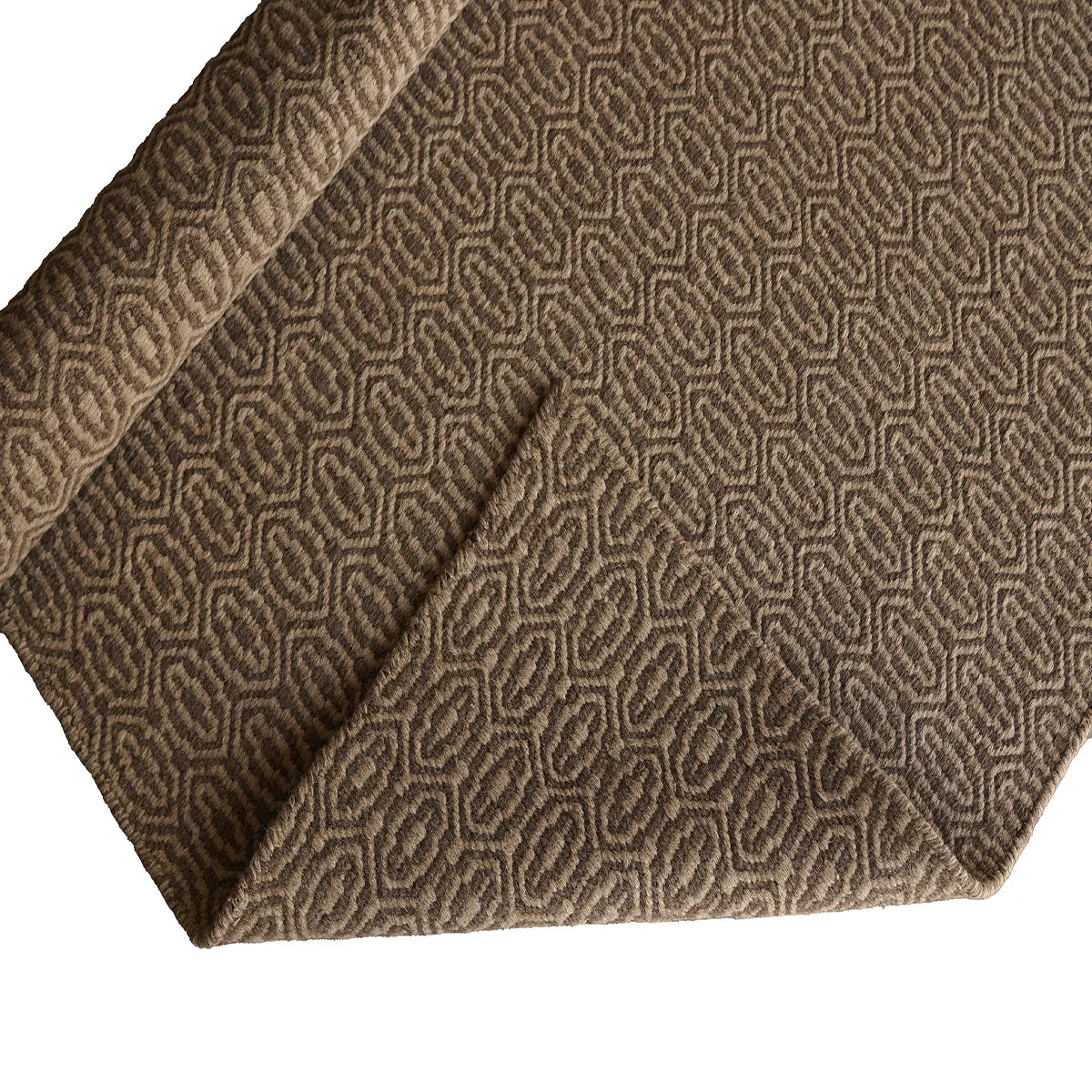 Hand Woven Woolen Dhurrie with Geometric Hexagon Pattern – Durable & Stylish Flatweave Rug