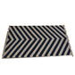 Hand Woven Woolen Dhurrie with Chevron Stripes – Modern Flatweave Rug in Navy & Cream