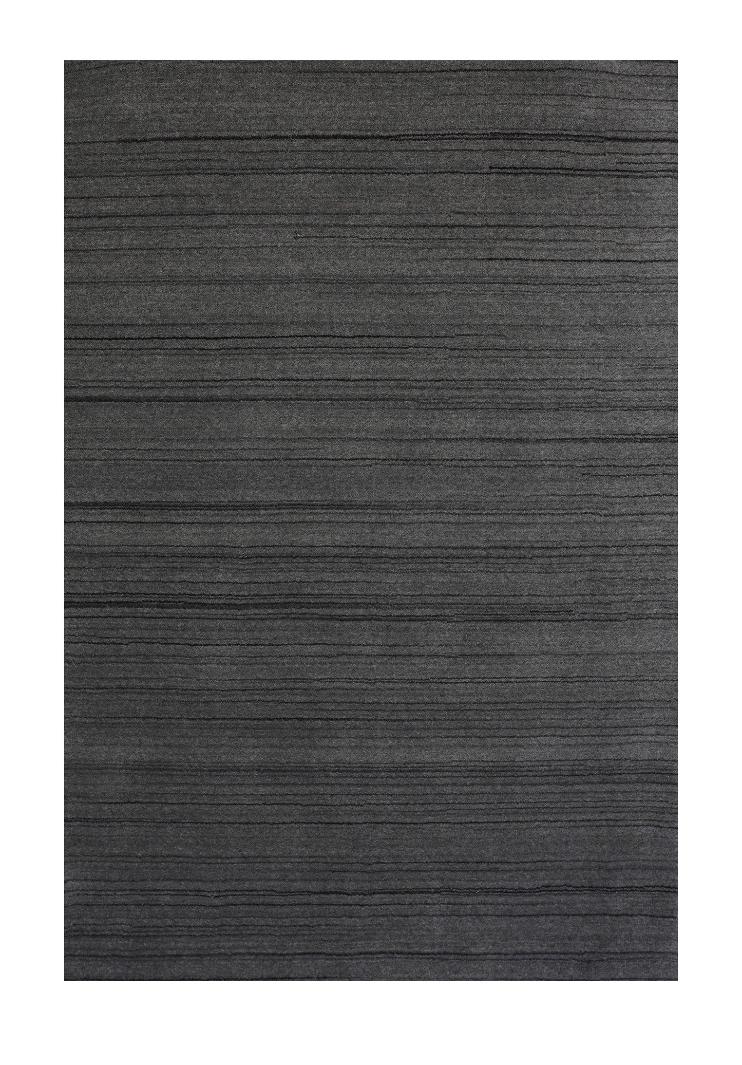 Handloom Woolen Rug in Modern Charcoal Striped Design