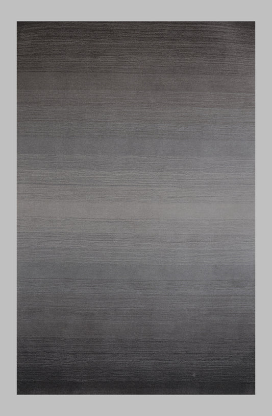 Elegant Handloom Woolen Rug in Charcoal Ombre