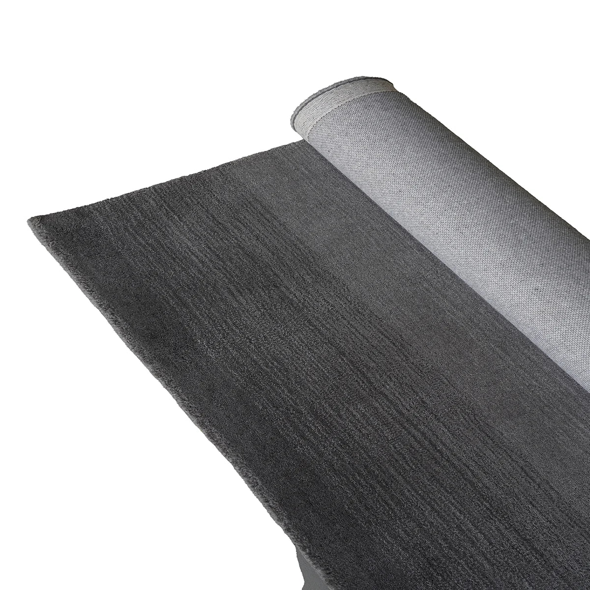 Elegant Handloom Woolen Rug in Charcoal Ombre