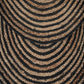 Handwoven Round Jute Rug – Natural & Black Spiral Pattern