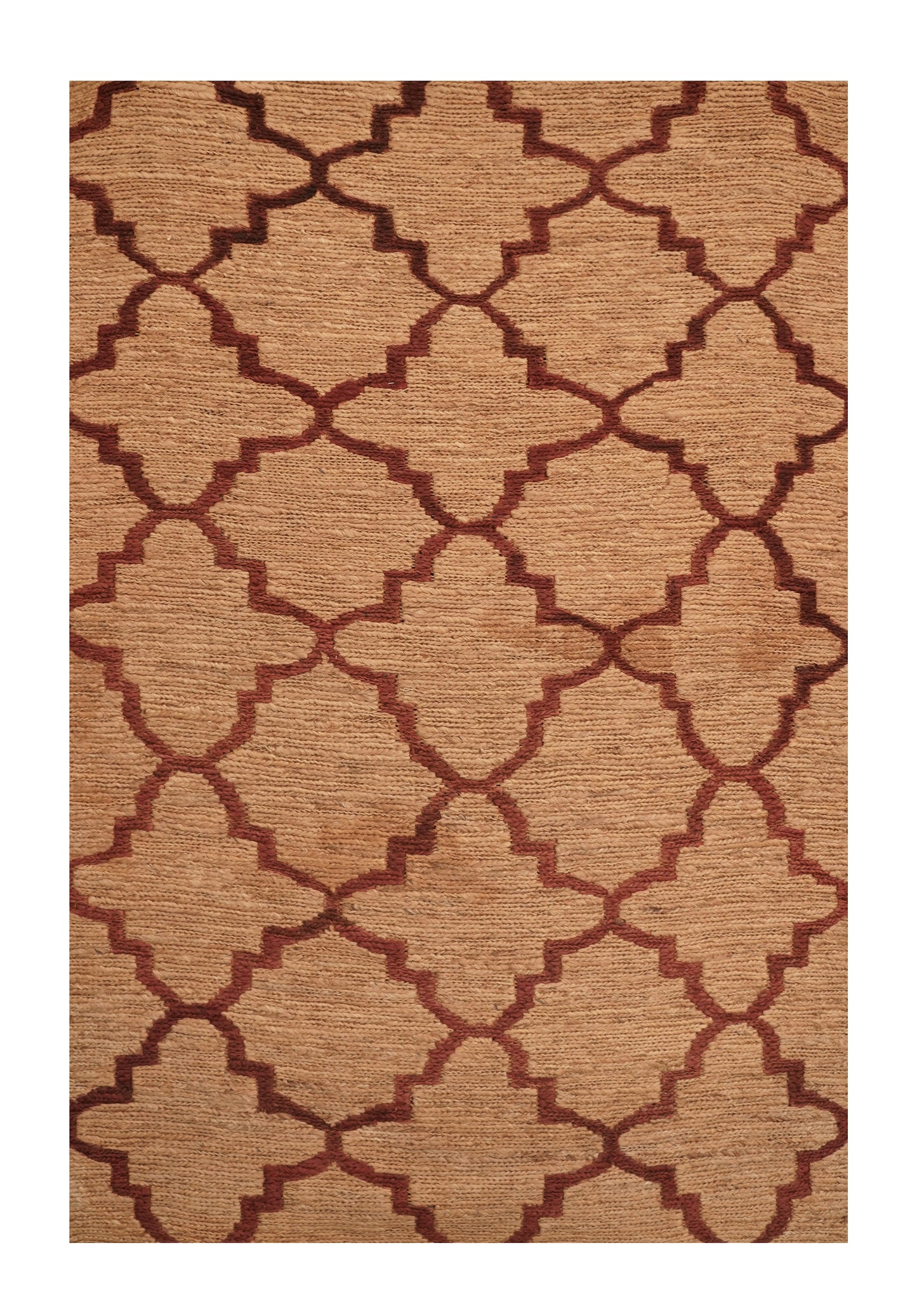 Handwoven Jute Rug with Geometric Pattern – Natural & Durable Floor Décor