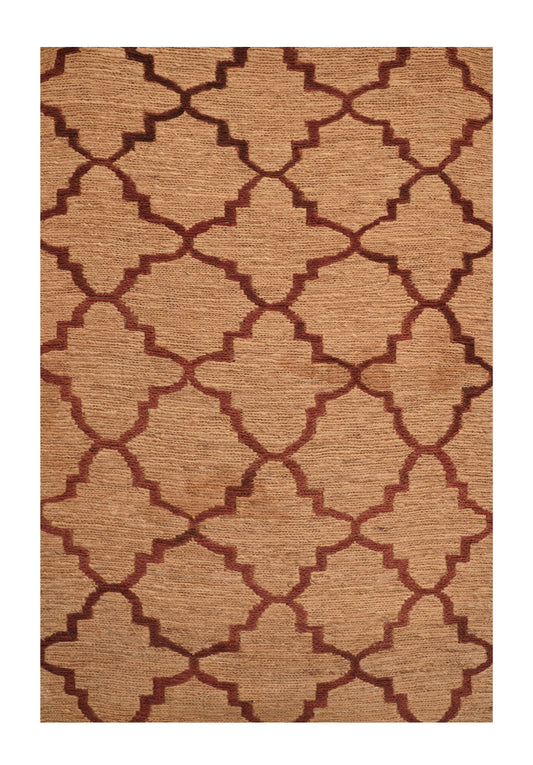 Handwoven Jute Rug with Geometric Pattern – Natural & Durable Floor Décor