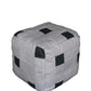 Handcrafted Leather Ottoman – Modern Patchwork Pouf for Living Room & Lounge