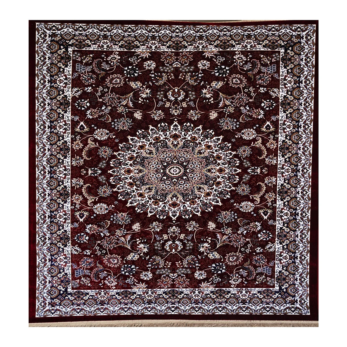 Elegant Traditional Machine Made Rug with Intricate Floral Medallion Design