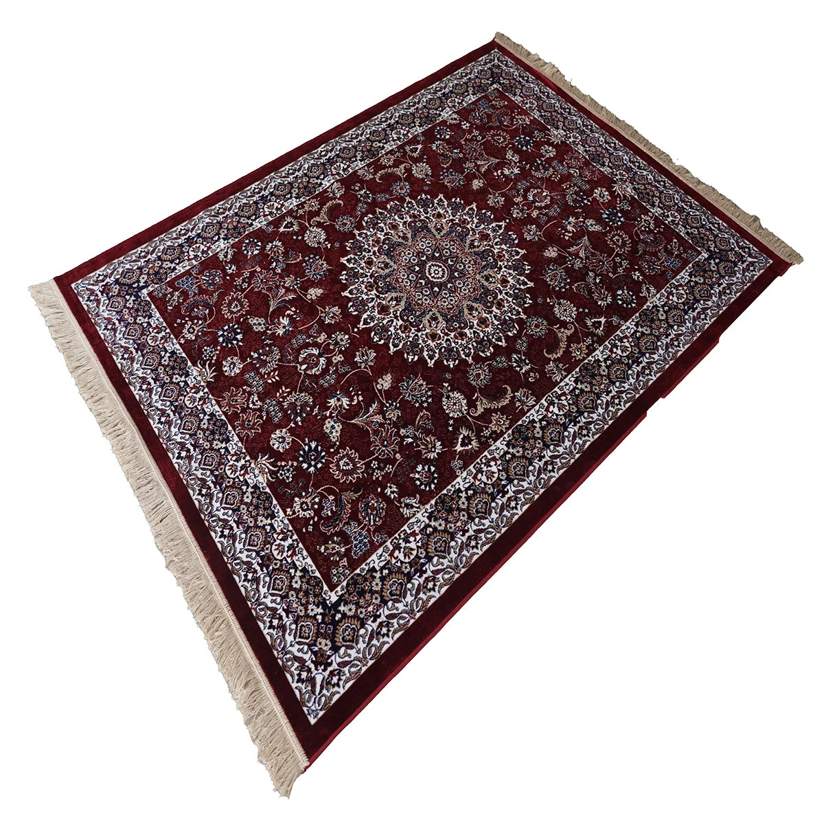 Elegant Traditional Machine Made Rug with Intricate Floral Medallion Design