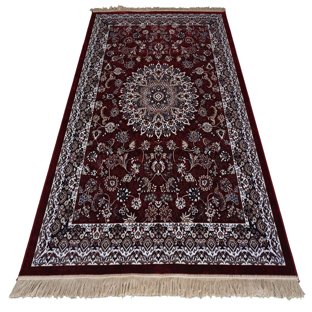 Elegant Traditional Machine Made Rug with Intricate Floral Medallion Design