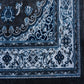 Elegant Machine-Made Persian Style Rug – Blue & Grey Medallion Design