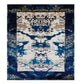 Elegant Abstract Blue & Beige Machine-Made Rug