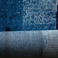 Modern Abstract Blue Geometric Machine-Made Rug