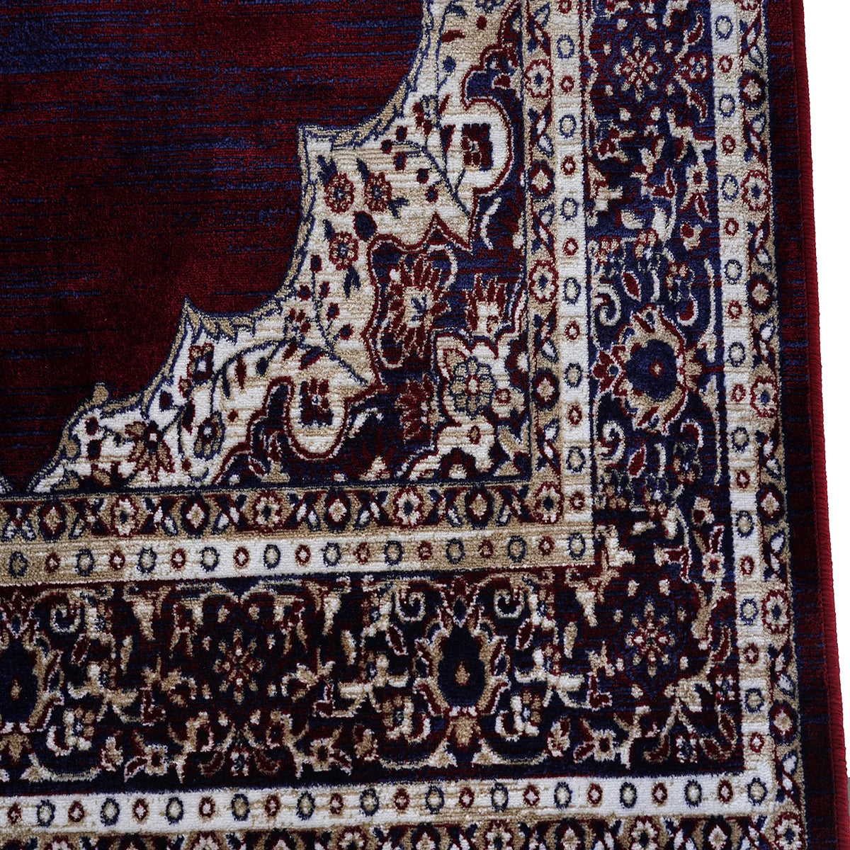 Elegant Traditional Persian Design Machine-Made Rug – Burgundy & Ivory